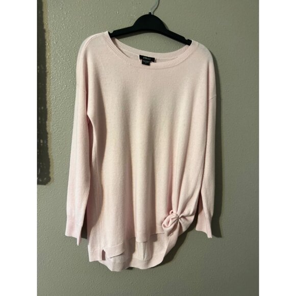 AMICI Pure Cashmere Light Pink Sweater Knotted Side S Small Balletcore NEW - Picture 6 of 6